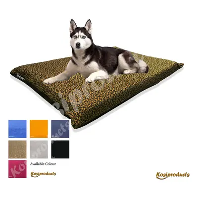 (Large, Leopard Print) Non Slip Waterproof Dog Bed Mattress Removable Washable Fleece Cover