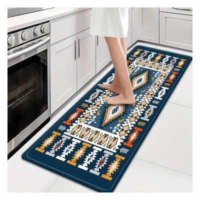 (160*200cm) 1pcs Anti Fatigue Kitchen Rugs Navy Blue Mediterranean Waterproof Non-slip Thick Cus