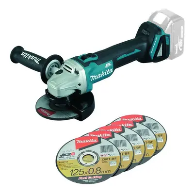 Makita DGA504Z 18v Cordless Brushless 125mm Angle Grinder Lithium Bare + Discs