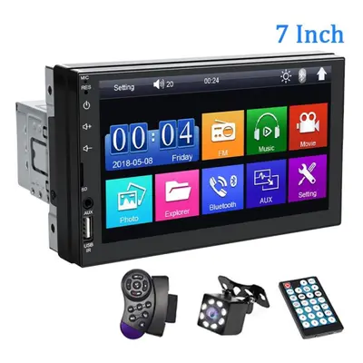 (Type 2+Control and Camera) Car Radio Din Mp5 Player Inch Touch Screen Multimedia Fm Aux Input B