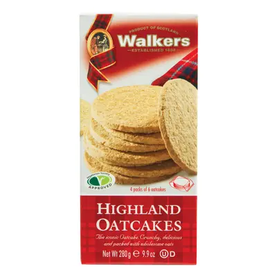 Walkers Shortbread Highland Oatcakes, Traditional Pure Butter Scottish Recipe, 280g (Pack of 12)