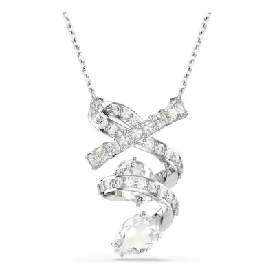 Hyperbola Rhodium Plated Mixed Cuts Pendant