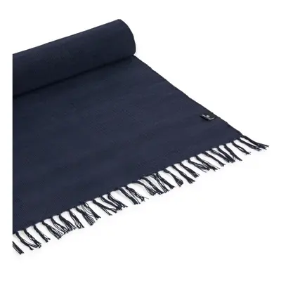 (Navy) Yoga Studio Organic Cotton Yoga Mat Rugs With Tassels