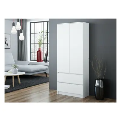 MODERN Door Storage Wardrobe With Shelves And Drawers - White