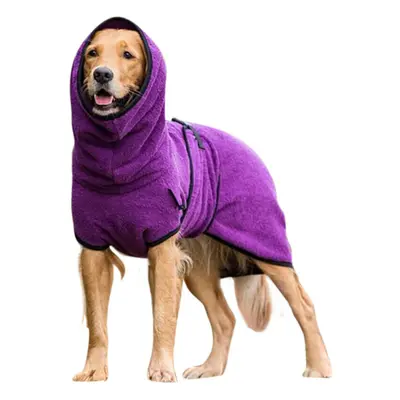 (Purple, XL) Pet Dog Towelling Quick Drying Robe Coat Jacket Puppy Apparel Clothes Sleepwear