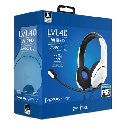 White LVL40 Stereo PDP Headset for PS4 & PS5