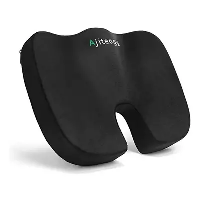 Ajiteogy Orthopedic Coccyx Cushion - Memory Foam Coccyx Pain Relief Cushion for Office Chair, Wh