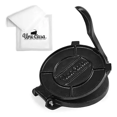 OPENED BOX Uno Casa Tortilla Press Cast Iron - Inch, Pre-Seasoned Tortilla Maker for Corn Tortil