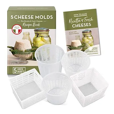 Easy Cheesemaking Set | Cheese Molds + Cheese Making Book | Made in Italy | Recipes to Make Rico