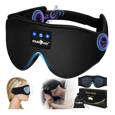 Bluetooth Cotton Sleep Mask,Upgraded Musicozy 3D Eye Mask with Headphones for Men & Women,14Hrs 