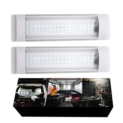 12V 72LED Interior Lights 2Pack, 4W LED RV Ceiling Roof Lights Bar Lamp with On/Off Switch, LED 