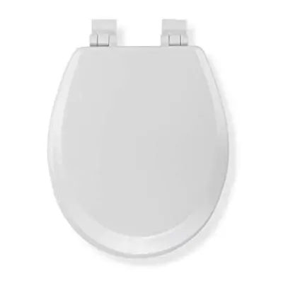 Croydex Sit Tight Carron Soft Close Toilet Seat, Wood, White, x 36.5 x cm