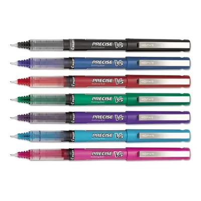 Pilot Precise V5 Roller Ball Stick Pen Precision Point Assorted Ink.5mm 7/Pack