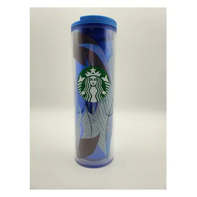 Starbucks Father's Day Blue Feather Double-Walled 16oz Plastic Tumbler