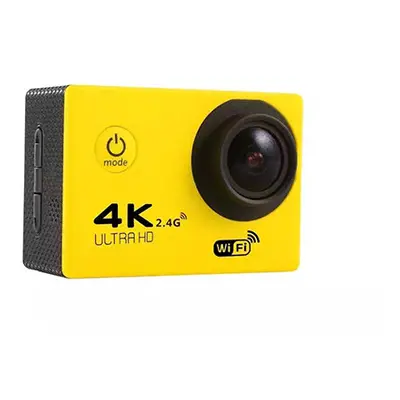 (Yellow) Ultra HD 4K Wifi Action Camera 180Â° Wide Angle With Remote Control