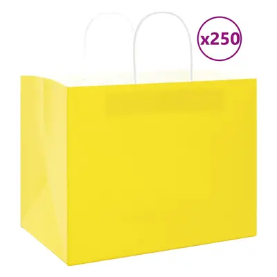 (yellow, x x cm) vidaXL Paper Bags pcs with Handles Brown 21x11x36 cm Paper Grocery Bag