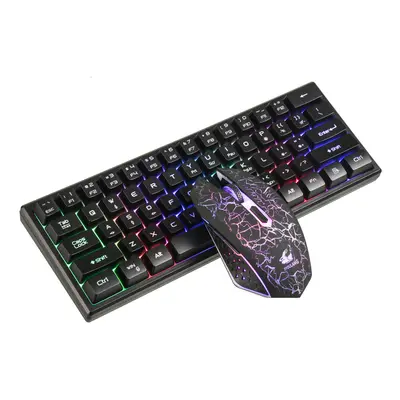 (Black) Keyboard & Mouse Set Wireless Keys RGB Keyboard for Desktop Computer Laptop PC