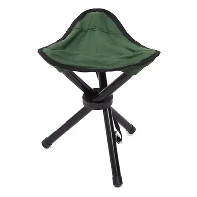 (Green) Tri-Leg Stool Folding Camping Bench Portable Fishing Chair for Camping