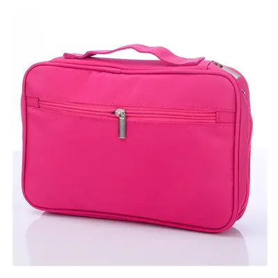 (Rose) Nylon Women Travel Cosmetic Bag Waterproof Makeup Tool Storage Finishing Handbag Organize