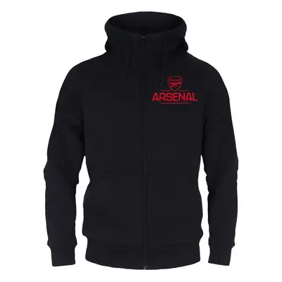 (Black, Large) Arsenal FC Official Football Gift Mens Fleece Zip Hoody