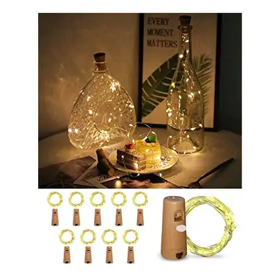 ArkCamp Pack Wine Bottle Lights with Cork, 2M LED Warm White Cork Lights for Bottles, Battery St