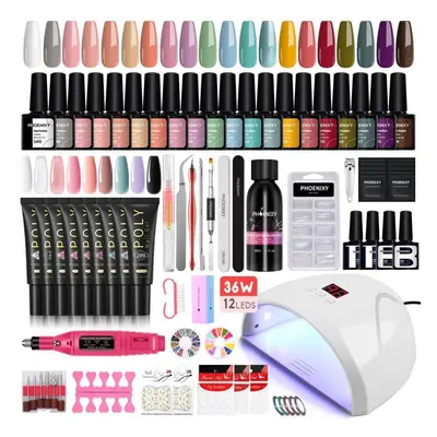 (set 03) Phoenixy Nail Set With Nail Lamp Nail Dryer Nail Drill Machine Manicure Set Kit Soak-of