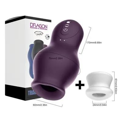 (purple) Masturbator For Men Automatic Sucking Male Machine Oral Vaginal Penis Vibrator Sex Toy 