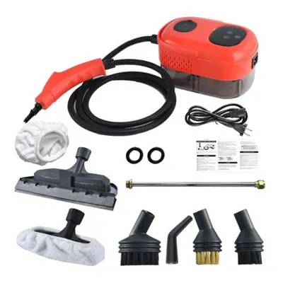 (red, EU) 2500w High Pressure Steam Cleaner Steamer Smart Touch Screen Extended Nozzle Brush Hea