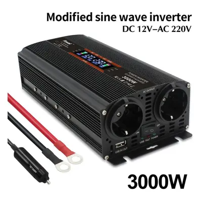 (black, 12V 230V EU Socket) Watts (peak) 12v To 230v Watt Rated Power Inverter 5v 2.4a Usb Suita