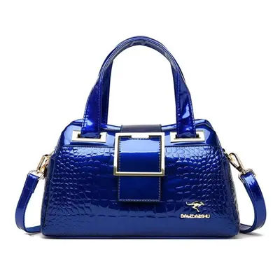 (blue, 31x13x19cm) Women&apos;s Bag New Middle Aged Women&apos;s Bag Simple And Trendy One Shoul