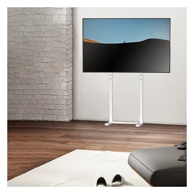 TV Floor Stand Height Adjustable Stable For inch TV White