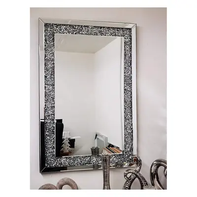 Crushed jewel wall mirror loose diamante home decor mirror 40x60cm