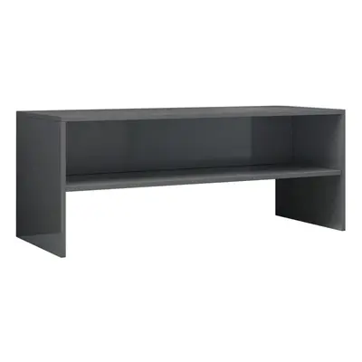 vidaXL TV Cabinet High Gloss Grey Engineered Wood Stand Sideboard Furniture