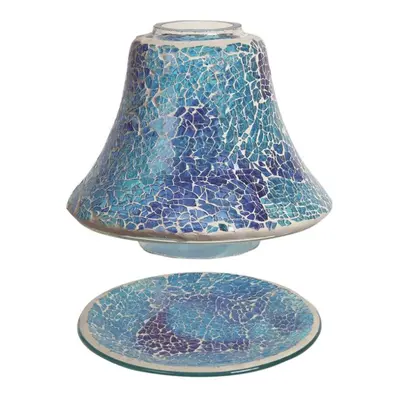 Aroma Accessories Crackle Mosaic Candle Jar Shade & Tray Set - Azure