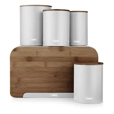 Tower Scandi Dove Grey Bread Bin, Canisters Kitchen Set T826141DGRY