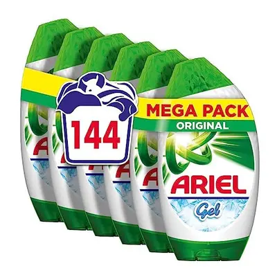 Ariel Washing Liquid Laundry Detergent Gel, Washes (840 ml x 6), Original, Brilliant Cleaning Ev