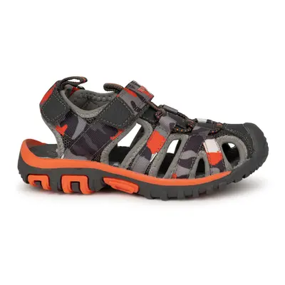 (12, Grey / Orange) Trespass Kids Adjustable Sandals Closed Toe Jaime