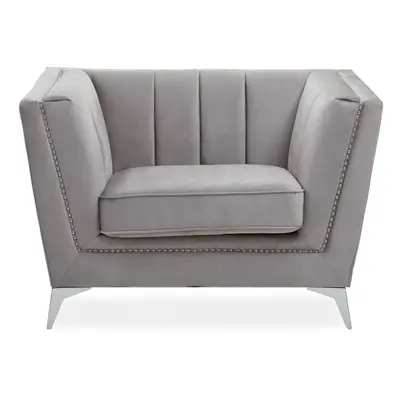 Premier Housewares Hansa Grey Velvet Chair