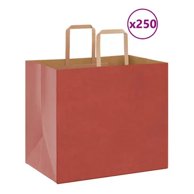 (red, x x cm/ pcs) vidaXL Paper Bags pcs with Handles White 21x11x28 cm Paper Grocery Bag