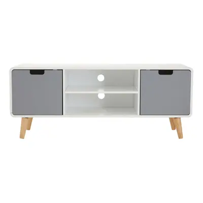 Sleek and Modern TV Unit, Versatile TV Cabinet, White Finish TV and Storage Unit, Sleek Corner T