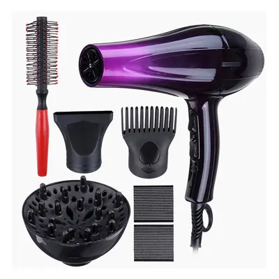 (Gradient Purple) 2000W Powerful High Concentration Ion Hair Dryer Heat Tool Dryer Heat Settings