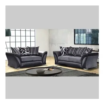 (Black and Grey , 3+2 Seater) Tyson Corner/3+2 Seater Luxurious Comfortable Sofa