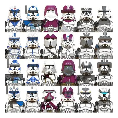 24Pcs Star Wars Rex Dogma Echo Jesse Tup Minifigure Assembled Mini Building Block Action Figures