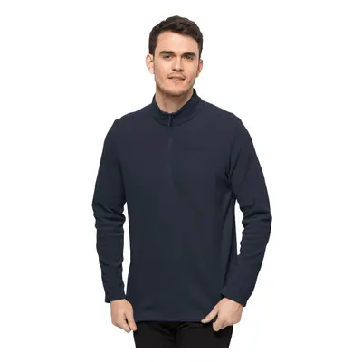 (M, Night Blue) Jack Wolfskin Mens Taunus Half Zip Breathable Fleece Pullover Sweater