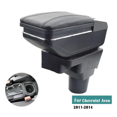 (black) For Chevrolet Aveo Sonic Lova T250 T300 Armrest Box Central Store Content Storage Box Cu