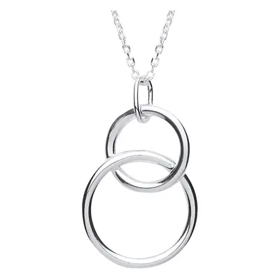 Jewelco London Ladies Sterling Silver Chinese Linking Rings Drop Necklace + inch - GVK190