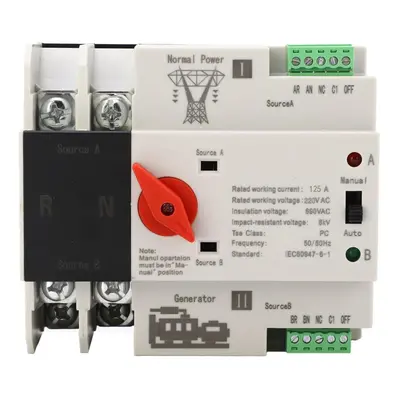 (125A) Automatic Transfer Switch Power 2p Flame Retardant Power Transfer Switch For Generator Ac