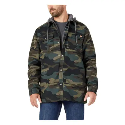 Dickies Men's Fleece Hooded Duck Shirt Jacket with Hydroshield Hunter