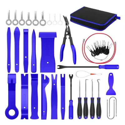 (blue, 43pcs) Auto Interior Disassembly Kit Car Plastic Trim Removal Tool Car Clips Puller Diy P