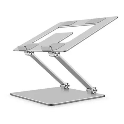 (silver) Aluminum Alloy Laptop Holder Foldable Height Angle Adjustable Heat Dissipation Anti-sli